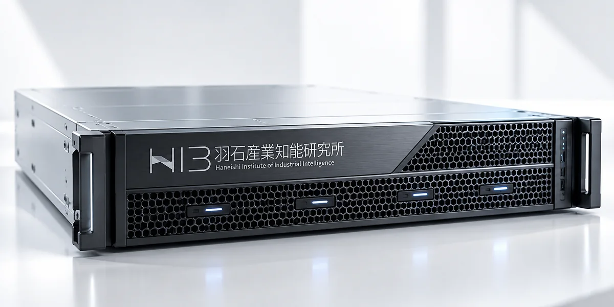 HI3 のロゴが入ったラックマウント型の GPU サーバ