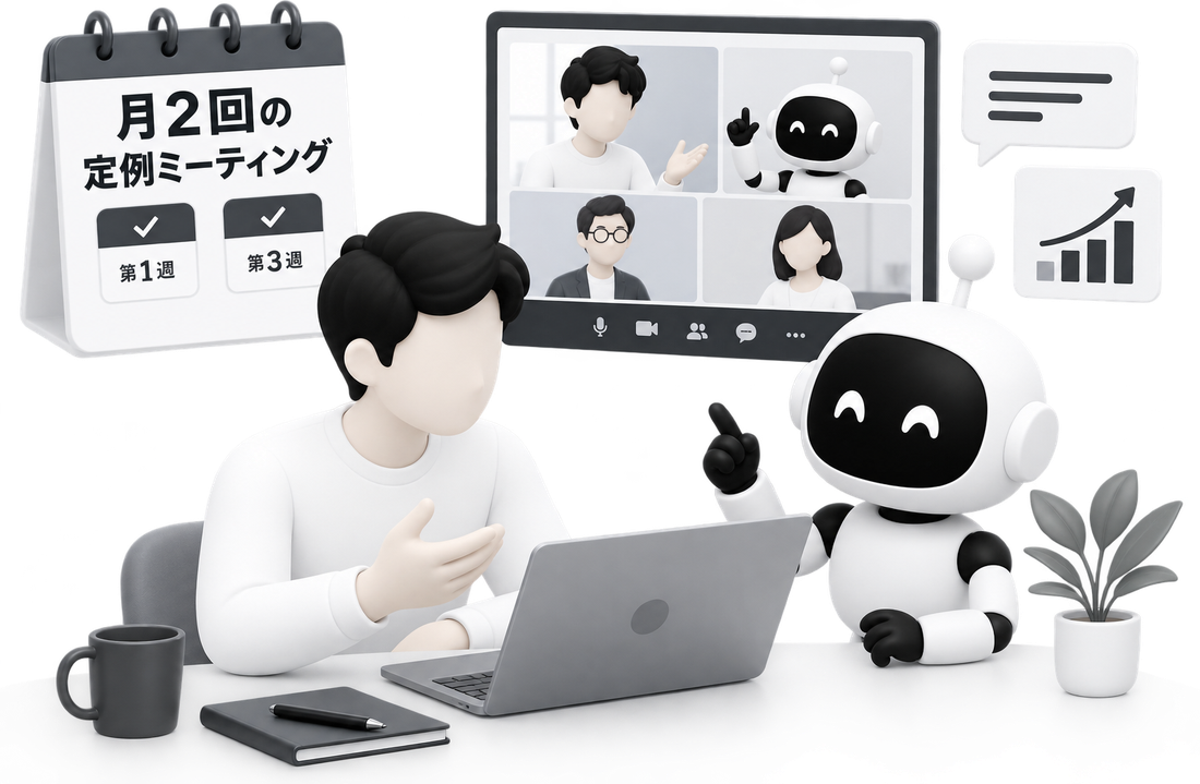 月2回の定例ミーティングのイメージ