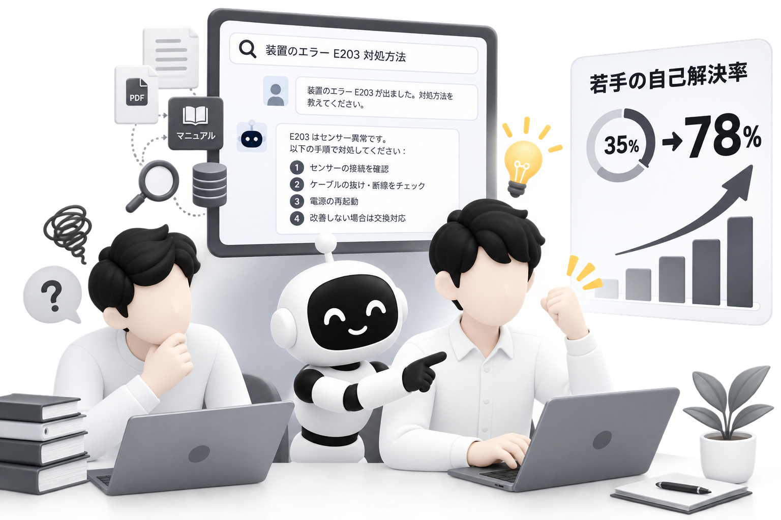 先輩に質問していた状態から、AIで自己解決できる状態へ